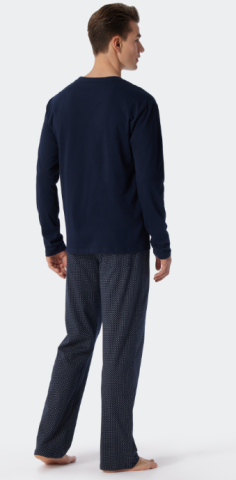Schiesser, Herenpyjama tricot, blauw