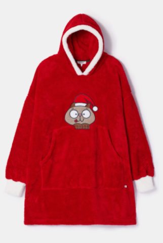 Woody, XXL sweater, kerst, rood met kat