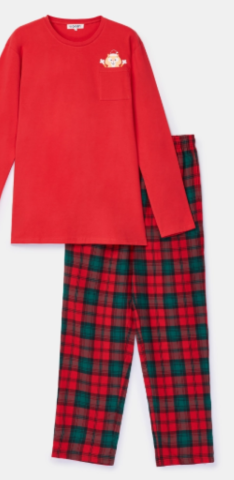 Woody, kerstpyjama, flanelle broek, rood