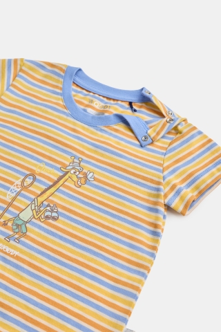 Woody, babypyjama, giraf, gestreept