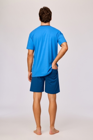 Woody, Herenpyjama, giraf, blauw