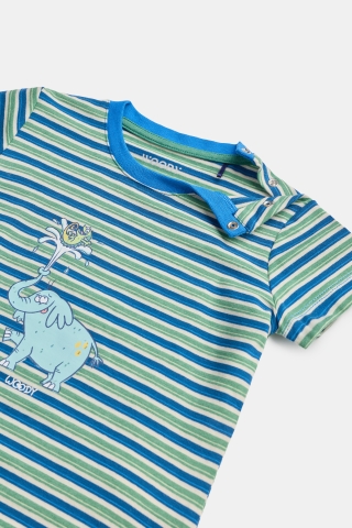 Woody, babypyjama, olifant, gestreept