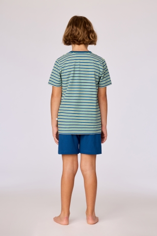 Woody, jongenspyjama, groen-blauw streep