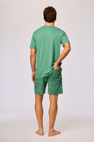 Woody, herenpyjama, groen