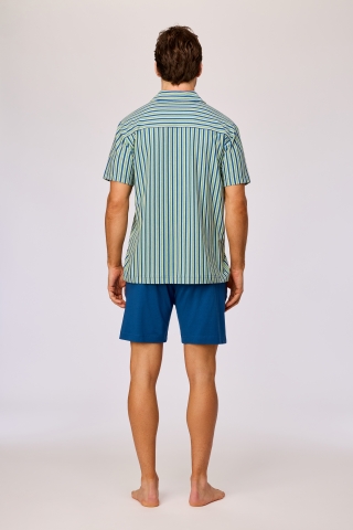 Woody, herenpyjama, doorknoop, streep