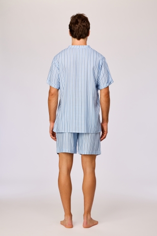 Woody, herenpyjama, lichtblauw, streep