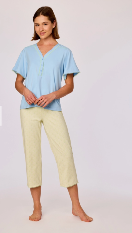 Woody, Damespyjama, lichtblauw