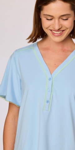 Woody, Damespyjama, lichtblauw