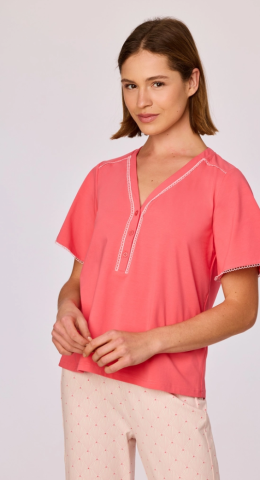 Woody, Damespyjama, rood roos