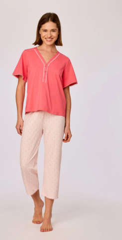 Woody, Damespyjama, rood roos