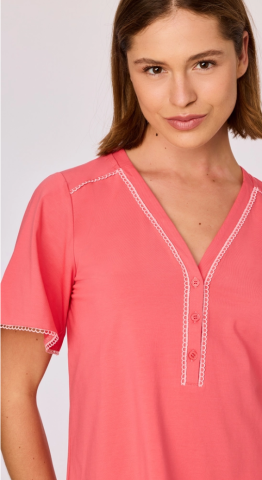 Woody, Damespyjama, rood roos