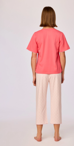 Woody, Damespyjama, rood roos