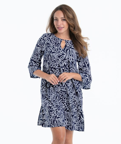 Anita, tuniek, Salla, blauw-wit print