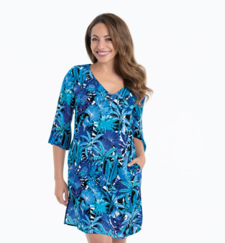 Anita, tuniek, Salla, blauw-wit print
