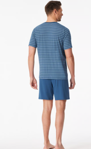 Schiesser, pyjama, Blauw, streep