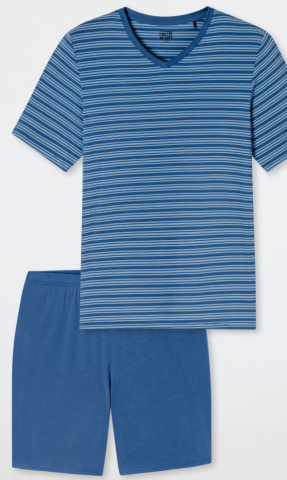 Schiesser, pyjama, Blauw, streep