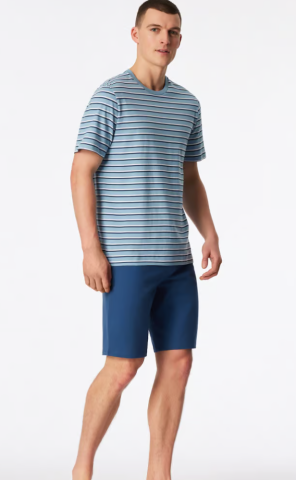 Schiesser, pyjama, lichtblauw gestreept