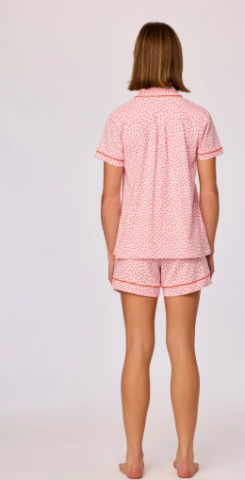 Woody, damespyjama plantjesprint, roos