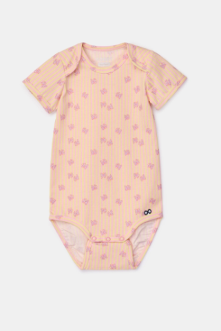 Woody Body korte vlinderprint, roze-geel