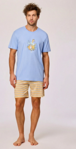 Woody, herenpyjama, lichtblauw