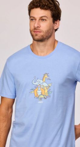 Woody, herenpyjama, lichtblauw