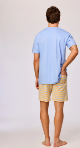 Woody, herenpyjama, lichtblauw