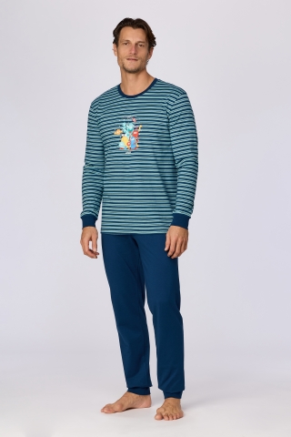 Woody, herenpyjama, blauwe streep, alien
