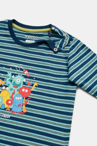 Woody, babypyjama, blauwe streep, Aliens