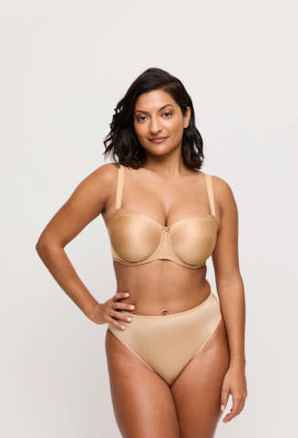 Prima Donna, straplessbh, satin, cognac