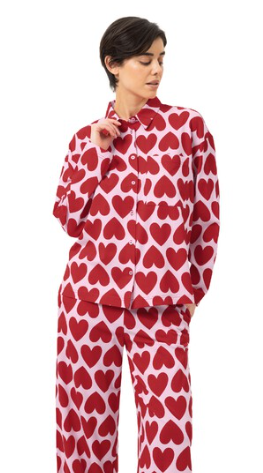 Mey, pyjama, doorknoop, hartjes