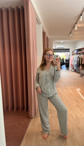 Ralph Lauren, damespyjama, grijze ruit