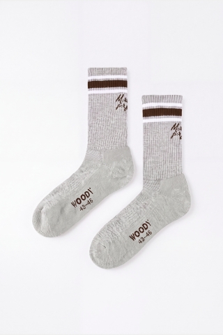 Woody, kousen, kirilove, 2-pack, grijs