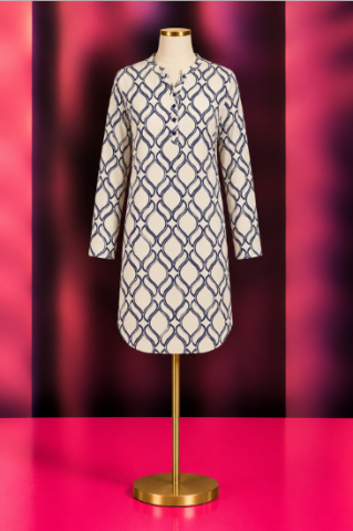 Ringella, Slaapkleed, beige-blauwe print