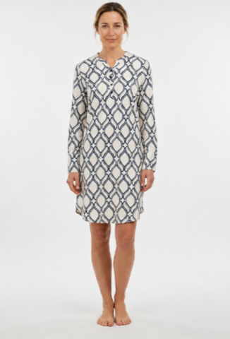 Ringella, Slaapkleed, beige-blauwe print