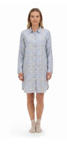 Ringella, Slaapkleed, blauwe print flanel