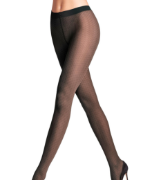 Falke, panty met tekening, zwart