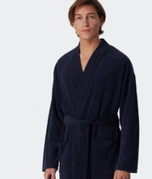 Schiesser, badjas, donkerblauw