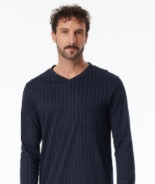 Schiesser, slaapkleed, blauw geruit