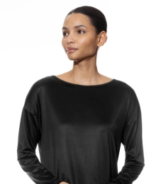 Mey, damespyjama, zwart met print