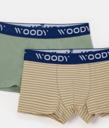 Woody, boxer, jongens, kaki-gestreept