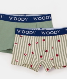 Woody, boxer, jongens, kaki-gestreept