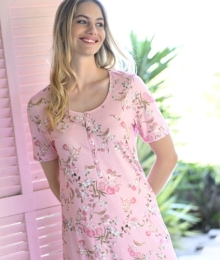 Ringella, slaapkleed, roze, bloemen