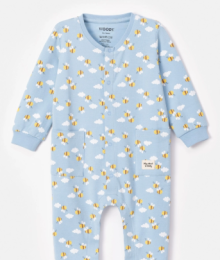 Woody Unisex onesie, blauw, bijen print