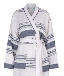 Zus en Zomer, badjas, wit-blauw, unisex
