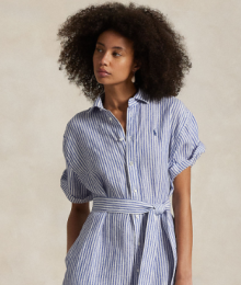 Ralph Lauren, kleedje, wit/blauwe streep