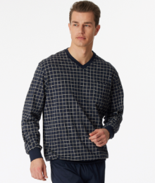 Schiesser, pyjama, donkerblauw, ruit