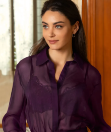 Lise Charmel, blouse, bordeau