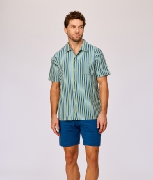 Woody, herenpyjama, doorknoop, streep