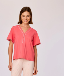 Woody, Damespyjama, rood roos