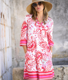 Ringella, slaapkleedje, rood, bloemen